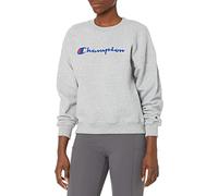 Champion Damen, Powerblend, Fleece Crewneck, Warm for Women (Plus Sweatshirt, Grau, M