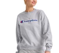 Champion Damen, Powerblend, Fleece Crewneck, Warm for Women (Plus Sweatshirt, Grau, XL