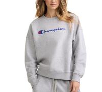 Champion Damen, Powerblend, Fleece Crewneck, Warm for Women (Plus Sweatshirt, Oxford Gray Script, S