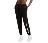 Champion Damen Powerblend Jogger, Script Logo Hose, Schwarze Schrift, L