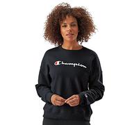 Champion Damen Powerblend Relaxed Crew, Siebdruckskript Sweatshirt, Black-y08113, Medium