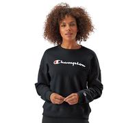 Champion Damen Powerblend Relaxed Crew, Siebdruckskript Sweatshirt, Black-y08113, Small