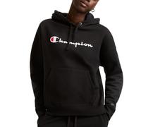 Champion Damen Powerblend Relaxed Hoodie, Siebdruck-Schriftzug Kapuzenpullover, Black Script, 42