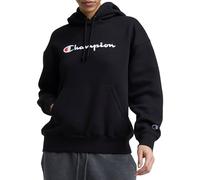 Champion Damen, Fleece, Comfortable Hoodie Sweatshirt for Women (Plus Kapuzenpullover, Schwarz - klassisches Schrift-Logo, XS