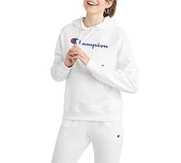 Champion Damen, Powerblend, Fleece, Comfortable Hoodie Sweatshirt for Women (Plus Kapuzenpullover, Weiße Schrift, XL