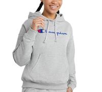 Champion Damen Powerblend Relaxed Hoodie Sript Logo, Oxford Gray-y08113, Small