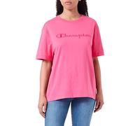 Champion Damen Rochester 1919 Logo Crewneck S-s T-Shirt, Fuchsia (Fpl), Small