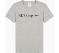 Champion Damen American Classics-Big Logo S-S T-Shirt, Hellgrau meliert, M