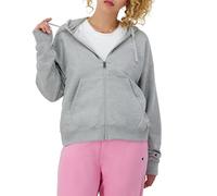 Champion Damen-Sweatshirt mit Reißverschluss, Powerblend, Kapuzen-Sweatshirt mit Reißverschluss (Plus, Oxford Gray C Logo, M