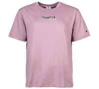 Champion Damen T-Shirt - Crewneck, Rundhals, Kurzarm, Baumwolle, Logo, einfarbig Rosa XS