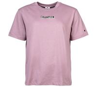 Champion Damen T-Shirt - Crewneck, Rundhals, Kurzarm, Baumwolle, Logo, einfarbig Rosa XS
