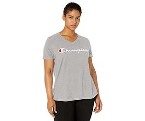 Champion Damen Vapor Cotton V-Neck Tee T-Shirt, Oxford Gray-y07245, XXX-Large