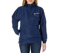 Champion Damen Windbreaker, verstaubare, Wind-und Wasserabweisende Jacke, Athletic Navy Small-Small Script Logo, S