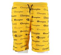Champion Freizeithose Bermuda (Baumwolle) Allover Script-Print kurz gelb Kinder, Größe 152