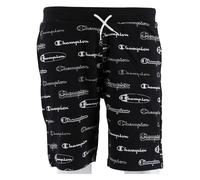 Champion Freizeithose Bermuda (Baumwolle) Allover Script-Print kurz schwarz Jungen, Größe 152