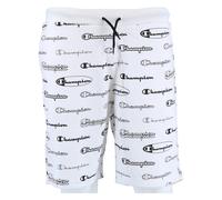 Champion Freizeithose Bermuda (Baumwolle) Allover Script-Print kurz weiss Jungen, Größe 152