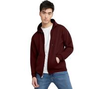 Champion Hanes Hoodie, EcoSmart Fleece Full Zip Up Hooded Sweatshirt f r Herren, Gl hbeere, Large