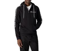 Champion Herren American Tape-Fall Fleece Half Zip Kapuzenpullover, Schwarz, L
