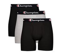 Champion Herren Boxer Briefs, Everyday Comfort Stretch Baumwolle Feuchtigkeitsableitende Unterwäsche, Multipack Retroshorts, Schwarz/Schwarz/Oxford-Grau meliert, 3er-Pack, X-Large