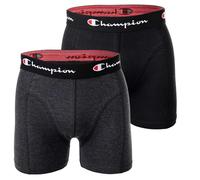 Champion Herren Boxershorts, 2er Pack - Baumwolle, Logobund, einfarbig S Mehrfarbig