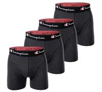 Champion Herren Boxershorts, 4er Pack - Baumwolle, Logobund, einfarbig Grau meliert L