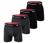 Champion Herren Boxershorts, 4er Pack - Baumwolle, Logobund, einfarbig Grau/Schwarz S