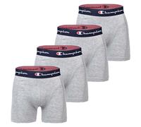 Champion Herren Boxershorts, 4er Pack - Baumwolle, Logobund, einfarbig Hellgrau meliert L
