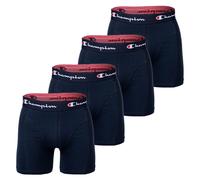 Champion Herren Boxershorts, 4er Pack - Baumwolle, Logobund, einfarbig Marine M
