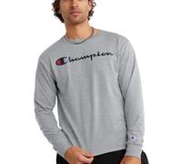 Champion Herren Classic Graphic Long Sleeve Tee T-Shirt, Oxford-Grau, Groß