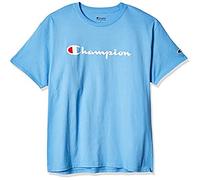 Champion Herren, Classic Graphic, Soft and Comfortable for Men, Logo (Reg. Or Big & Tall) T-Shirt, Swiss Blue Script, Mittel