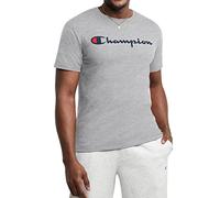 Champion Herren Classic Jersey Graphic T-shirt T Shirt, Oxford Grey/Champion Script, L EU