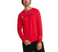 Champion Herren Klassisches Jersey Langarm Graphic T-Shirt, Scharlachrote Schrift, L