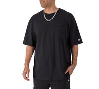 Champion Herren Classic Pocket Crewneck Tee, Soft Men's (Big & Tall) T-Shirt, Schwarz, 5X-Large Groß