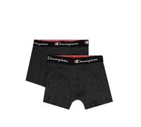 Champion® Herren Boxershorts, 2er Pack - Baumwolle, Logobund, einfarbig, grau, M Grau meliert