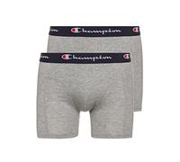 Champion Herren Core x2 Retroshorts, Hellgrau Meliert, S (2er Pack)