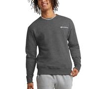 Champion Herren Crewneck, Powerblend Fleece, Hoodie for Men, Logo (Reg. Or Big & Tall) Sweatshirt, Granite Heather-Left Chest Script, Large