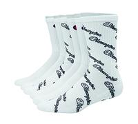 Champion Herren Double Dry Moisture Wicking, 8, 12 Packs Availabe Crew-Socken, Weiß mit Durchgehender Schrift, 6 Stück, 37.5-46 EU (6er