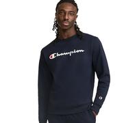 Champion Herren Graphic Powerblend Fleece Crew Sweatshirt, Navy/Champion-skript, M EU