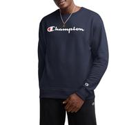 Champion Herren Graphic Powerblend Fleece Crew Sweatshirt, Navy skript, X-Large