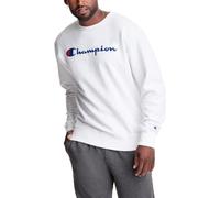 Champion Herren Graphic Powerblend Fleece Crew Sweatshirt, Weiß, Medium