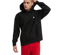 Champion Herren Hoodie, Reverse Weave, Fleece Comfortable Pullover Sweatshirt for Men Kapuzenpullover, Schwarz, Linke Brust, C, Large