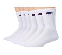 Champion Herren Knöchelsocken mit Logo, 6er-Pack Crew-Socken, White C-6er-Pack, Large