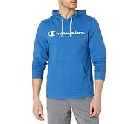 Champion Herren Langarm-T-Shirt Hoodie (Ruhestand) Hemd, Shield Blue Script, Medium