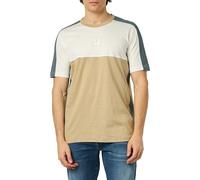 Champion Herren Legacy Athleisure-Color Block S/S Crewneck T-Shirt, Beige/Hellgrau, Large