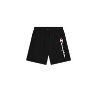 Champion Herren Legacy Icons Beachshorts-Crinkle Taslon Contrast Logo Bermuda Badehose, Schwarz, L