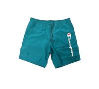 Champion Herren Legacy Icons Beachshorts-Crinkle Taslon Contrast Logo Bermuda Badehose, Waldgrün, Medium