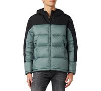 Champion Herren Legacy Outdoor Colorblock Hooded Gepolsterte Jacke, Verde BLG/Nero, XL