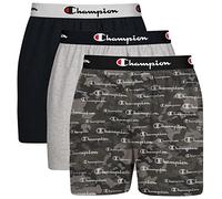 Champion Herren Men's Cotton Stretch 3 Pack Boxer Shorts Boxershorts, Schwarzer Camouflage-Druck mit Schrift-Logo/New Ebony/Oxford Grey Heather - 3 Stück, XX-Large (3er Pack)