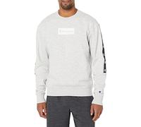 Champion Herren Midweight Fleece Pullover Logo Sweatshirt, Gebleichter Stein, cremefarben, meliert, Large