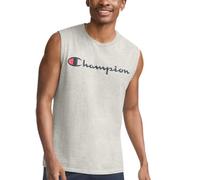 Champion Herren Muskel-t-Shirt, Ärmellos, Standard-Passform, Script & C, Erhältlich in Regular und Big & Tall Hemd, Oxford-Grau - klassisches Schrift-Logo, Mittel